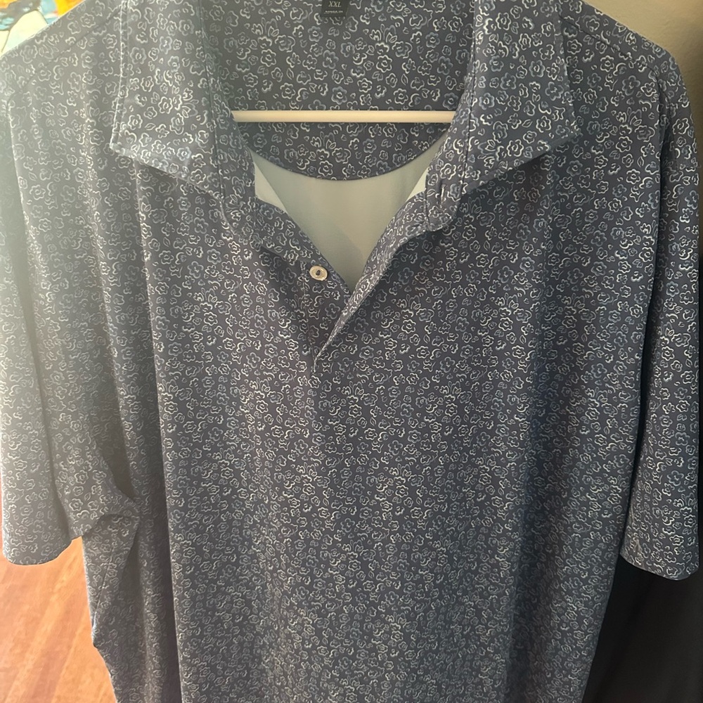Peter Millar Navy Paisley Polo Shirt